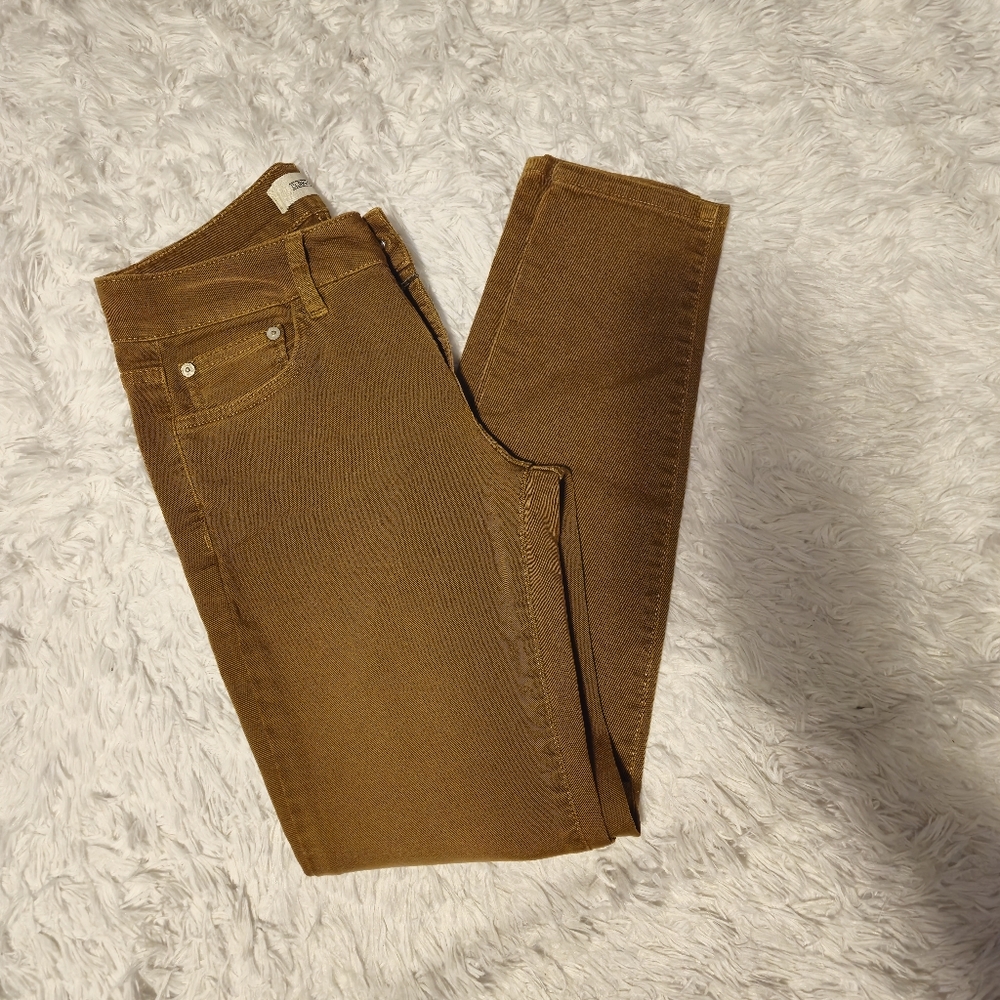 Closed Made with Love  Corduroy Mid-Rise Straight Jeans Color Brown Gold Size 25
